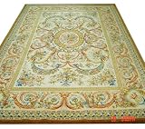(free shipping) 10'x14' F178LY-53Original French Savonnerie Weave Rug This rug is a reproduction of antique French Savonnerie weave, handknotted in China using 100% New Zealand wool, done exactly as it was in France a century ago. The Savonnerie workshops were set up in Paris by Pierre DuPont in 1628 with supervision of Henry IV. Savonnerie rugs were mainly woven for palaces by special orders. These designs produced under the direction of artists of the royal courts consisted of naturalistic floral motifs, coats of arms and heraldic devices and some architectural motifs. Many rugs echoed the elegant ceilings of the rooms for which they were commissioned. The greatest period for Savonnerie rugs was between 1650 and 1789. Their production was interrupted by the French Revolution, and finally in 1825, the Savonnerie workshops were moved to the Gobelins. In 1990s, all the production moved to China due to the high labour cost in France. View our full collections at www.18thcenturytapestries.com