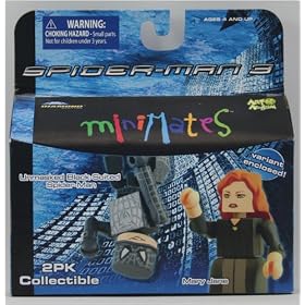 Spider-Man 3 Minimates 2Pk Collectible Figures - Unmasked Black-Suited Spider-Man VS. Mary Jane
