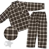 Bill Blass Brown and White Flannel Pajamas for Men