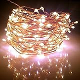 Starry Lights 40 Ft / 240 Leds By Qualizzi® - Warm White LED Color on Extra-long Copper Wire String Light   FREE e-Book, w/ Clear Electrical Cord and White Power Adaptor 110/240v