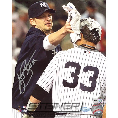 Steiner Sports MLB New York Yankees AJ Burnett 2009 WS Pie Celebration Vertical