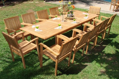 New 13 Pc Luxurious Grade-A Teak Dining Set -117