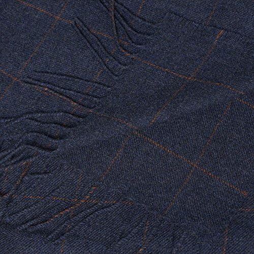 Blue and Orange Check Scarf - BLUE/ORANGE