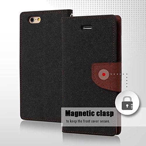 [Black / Chocolate] MERCURY High-Tensile Nylon iPhone 6, iPhone 6+ Magnetic Phone Case With Credit/Debit Card, ID Sleeve, and Money Pouch.