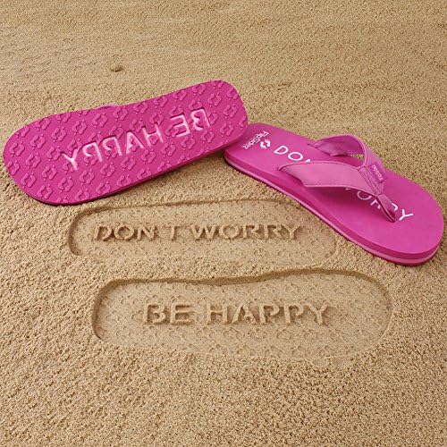 Don't Worry Be Happy - Women's Imprint Flip Flops Beach Footwear Message