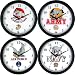 Trademark Deluxe Chiming Military Clock Set With Mascots - 4 Clocks