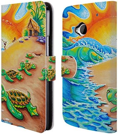 Official Drew Brophy Turtle Beach Surf Art 2 Leather Book Wallet Case Cover For HTC One M7
