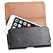 for BLU Life ONE L120 Sideways Black Leather Sleeve Case Belt Clip Holster ZW Pouch + AIS Cell Phone Microfiber Cleaning Cloth (by All_Instore)