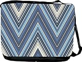 IMAGE OF RikkiKnight® Blue 70's Hippy Design Messenger Bag - Book Bag ***with matching coin purse wallet*** -School Bag - Reporter Bag - Unisex - Ideal Gift for all occassions!