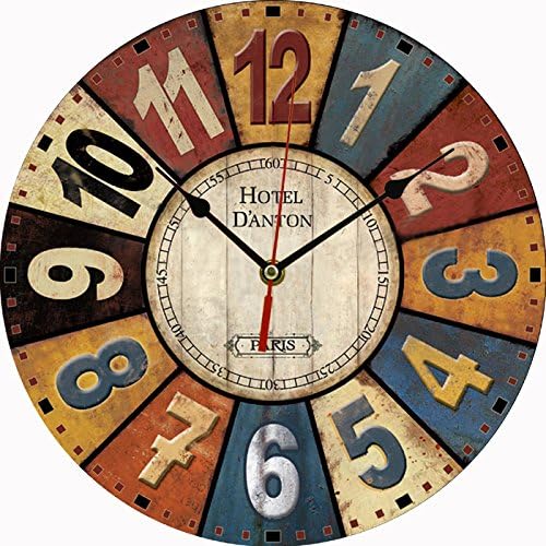 BLABLABLA 12" Vintage European Creative Frameless Wooden Electronic Wall Clock of French Country Tuscan Style DIY Assembling Clock