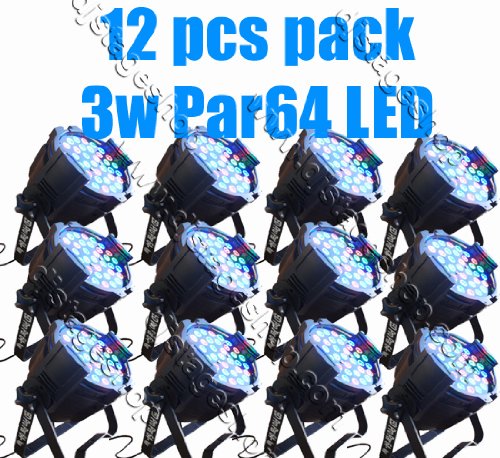 HTL 12pcs package 3w LED Par64 Can DJ Stage Lighting