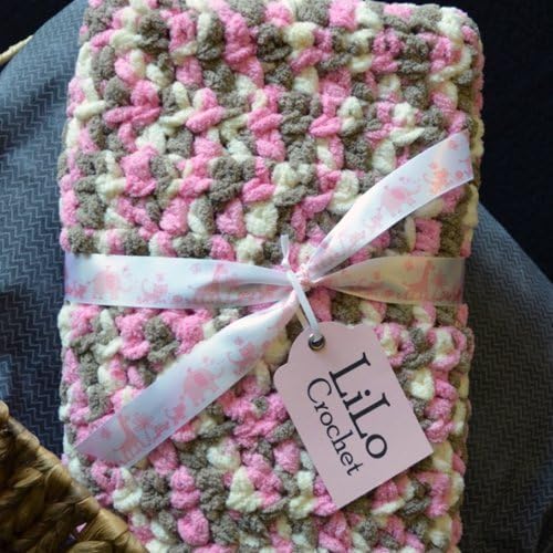 LIBBY by LiLoCrochet - Crochet Baby Blanket, Baby Girl Bedding, Baby Blanket, Car Seat Blanket, Baby Photo Prop, Handmade Blanket, Baby Shower Gift