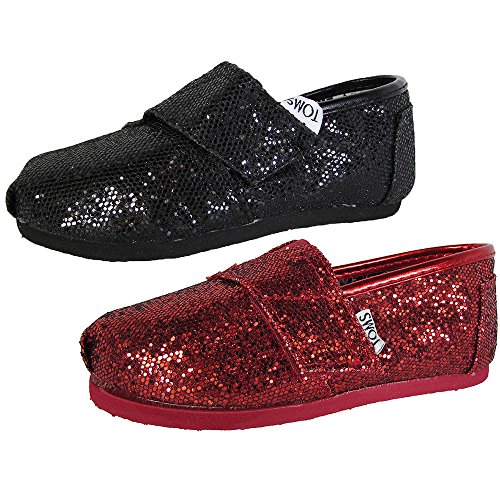 Toms Tiny Classics Black Glitter