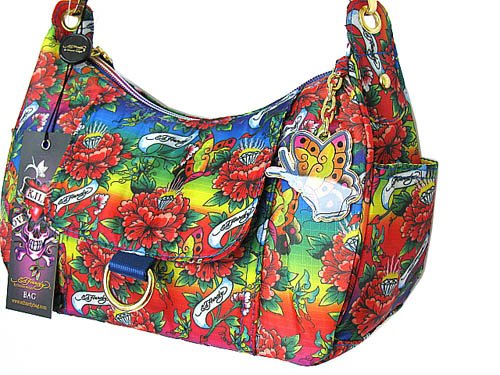 Ed Hardy Toto Shoulder Bag - Blue Handbag