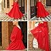 BUENOS NINOS Women's Long Sleeve Crew Neck Loose Chiffon Long Maxi Dress with Belt Red L