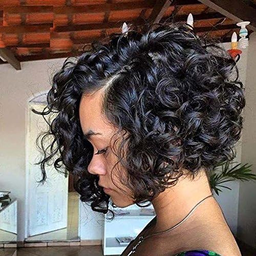100% Human Hair Full Lace Curly Short BOB Wig For Black Women 8 Inch 5 Colours Available (2#)