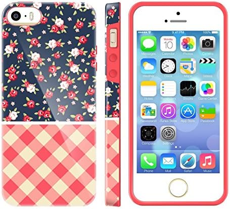Akna Glamour Series Flexible TPU Soft Back Case for iPhone 5 5S [Royal Flowers]