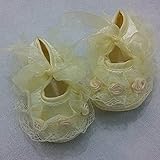 Narashopベビー シューズ 子供 靴 スタンダード　軽量 滑り防ぐ　柔らかい靴底　ファーストシューズ　　子供用歩行靴　　女の子　　キッズ　赤ちゃん　リボン飾り (12, イエロー)