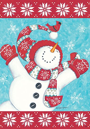 “Joyful Snowman” – Christmas / Winter Themed Double-Sided, Garden Size 12 inch x 18 inch Decorative Flag