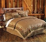 7 Pieces Light Brown Jacquard Wild Horse Comforter Set Bed-in-a-bag for Kin ....