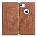 iPhone 8 Case, iPhone 7 Case, WWW [Crocodile Pattern] Premium PU Leather Wallet Case Flip Phone Case Cover with Card Slots for iPhone 7/8 Brown