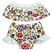 stylesilove Baby Girls 2 Pcs Summer Cute Off-Shoulder Tank Top Shorts Sunsuit