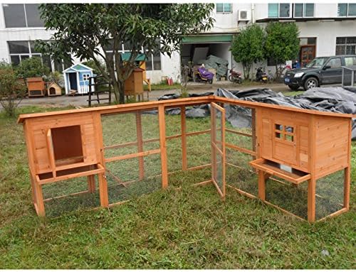 DELUXE 98" Corner Rabbit Hutch Bunny Chicken Coop Guinea Pig Ferret Cage