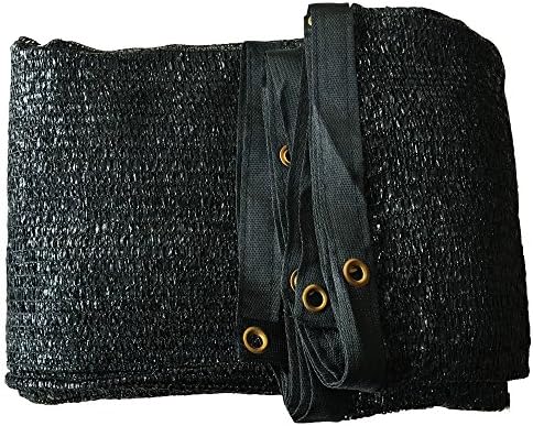 Yisin 50% Black Shade Cloth Taped Edge with Grommets UV 12 ft X 24 ft