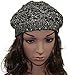 Women Bright Sequins Crochet Braided Knit Beret Baggy Beanie Ski Cap Hat