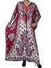 Womans Caftan Beach Wear Cover up Printed Maxi Dress Long Kaftans Xxl (Pink)
