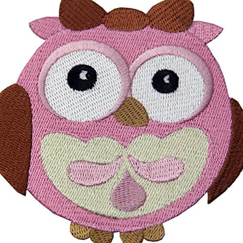 Embird Wide-Eyed Baby Girl Owl Embroidered Iron On / Sew On Patch