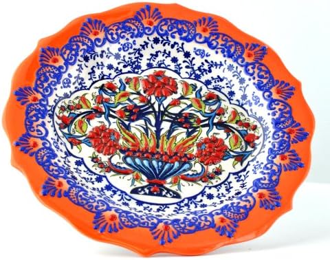 Nimet Traditional Turkish Porcelain Plate 18cm by Paykoc N21018 Orange