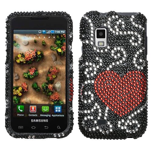 Samsung Fascinate Bling Crystal Diamond Curve Hearts Design Protector Case
