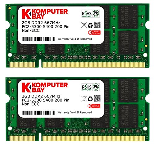 Komputerbay 4gb 2x 2gb ddr2 667mhz pc2-5300 pc2-5400 dd…