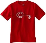 MLB Boys' Cincinnati Reds Change Up Short Sleeve Basic Tee by Majestic (Athletic Red, Small)