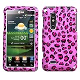 Pink Leopard Skin Phone Protector Cover for LG P925 (Thrill 4G)
