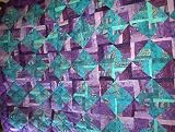 Purple and Teal Diamonds bed quilt