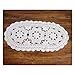 Laivigo Handmade Crochet Lace Oval Lucky Flower Tablecloth Table Runner Doilies Doily,12x24 Inch,White