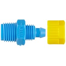 Tefen Fiberglass Polypropylene Compression Tube Fitting, Adapter, Yellow/Blue, Tube OD x BSPT Male