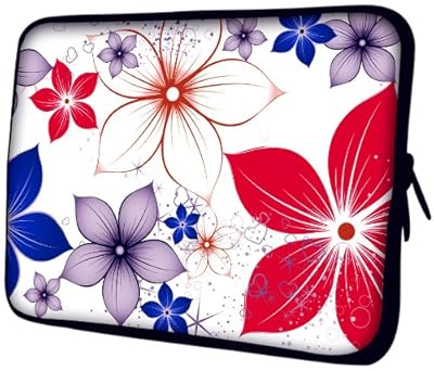 13 inch Purple / Red Contour Bold Floral Print Notebook Laptop Sleeve Bag Carrying Case for MacBook, Acer, ASUS, Dell, HP, Lenovo, Sony, Toshiba