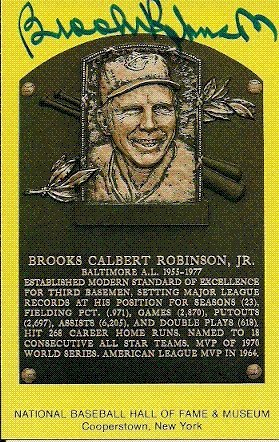 Brooks Robinson Autographed/Hand Signed Hall Of Fame Gold Plaque