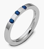 Platinum Sapphire Comfort Fit Wedding Band Ring