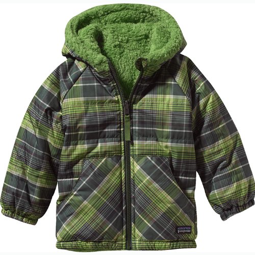 Patagonia Baby Reversible Tribbles Jacket - Headlands Plaid/ Backcountry Green 4T