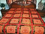 CLEARANCE SALE Velvet Mirror Embroidery Sari Tapestry Bedspread Coverlet Th ....