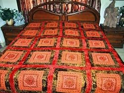 CLEARANCE SALE Velvet Mirror Embroidery Sari Tapestry Bedspread Coverlet Throw