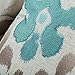 CaliTime High Class Throw Pillow Cover Case for Couch Sofa Home Decoration Vintage Ikat Style Applique Embroidered 20 X 20 Inches Teal & Light Taupe