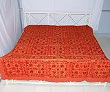 Cotton Embroidery & Mirror Work Bedspread Bed Sheet
