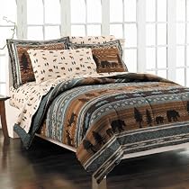 Great Outdoors Brown and Blue All Cotton Comforter Set