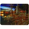 River's Edge Tempered Glass Cutting Board with Beautiful Lakeside Forrest Cabin at Sunset Design (12 x 16-Inch)
