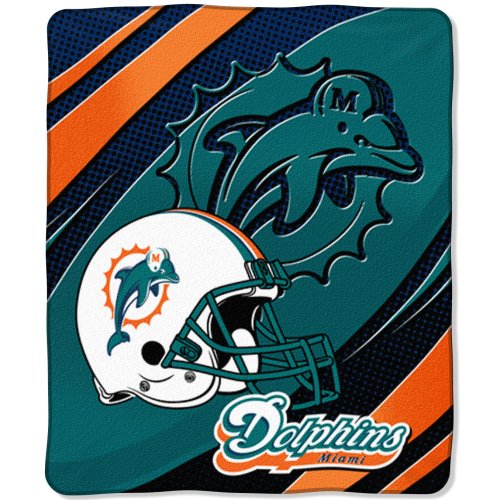 NFL Miami Dolphins 50-Inch-by-60-Inch Micro-Raschel Plush Throw 